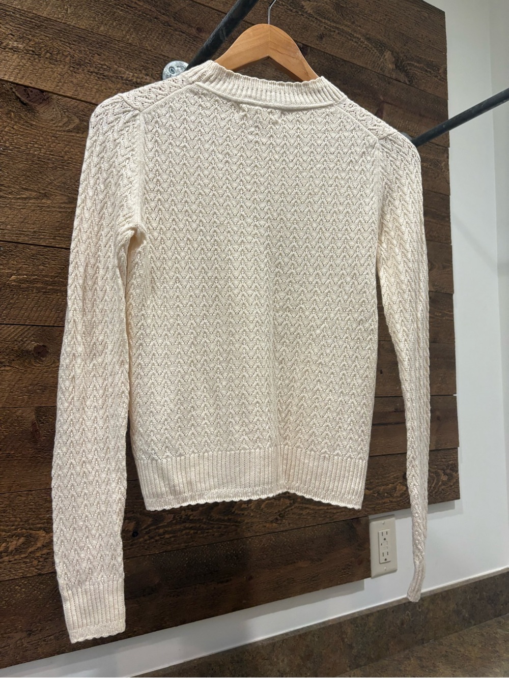 Boden Diane Pointelle Jumper Sweater in Cream - Picture 7 of 10